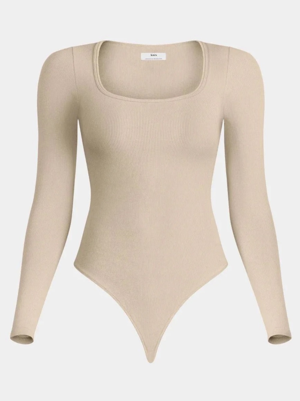 NWT Knix SculptRib SUPIMA Cotton Bodysuit Fawn Size M